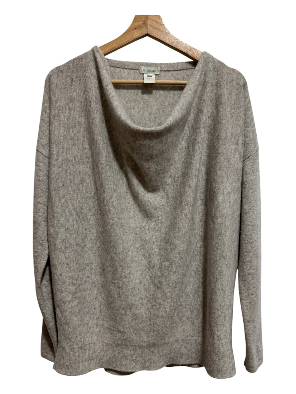 Sundance Cowl Neck 100% Cashmere Swaeter Women’s Medium Gray Winter‎ Staple